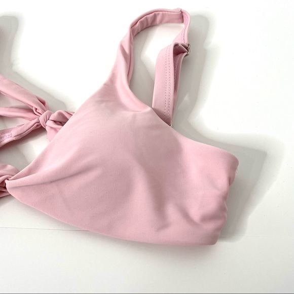 SHEIN Pink Wrap Front Tie Back Bikini Top - Picture 2 of 7